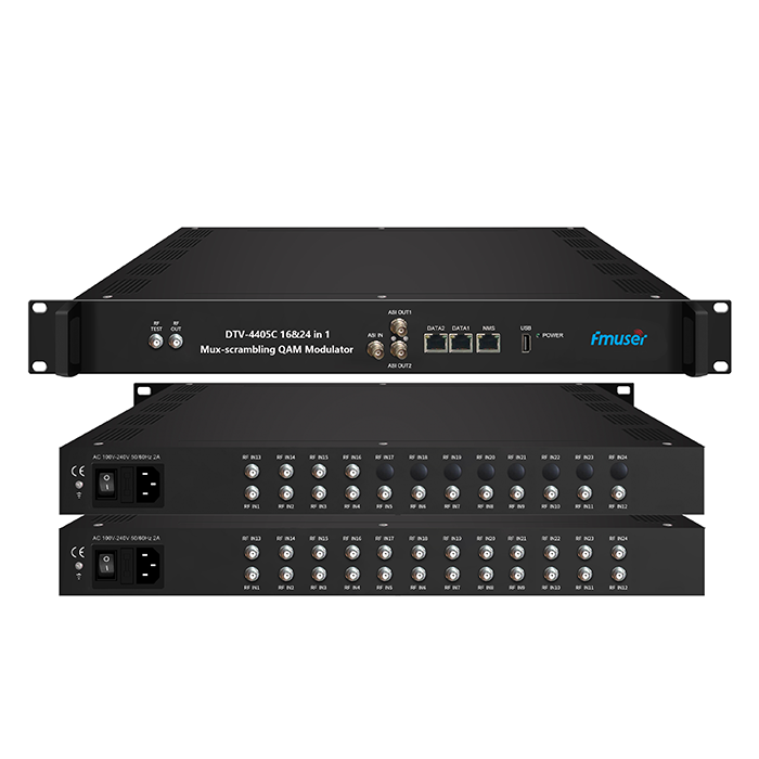 DTV-4405C 16&24 dalam 1 Modulator QAM pengacakan Mux