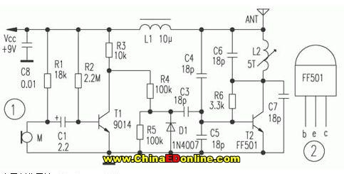 电子天下www.dz3w.com－－500米调频发射电路