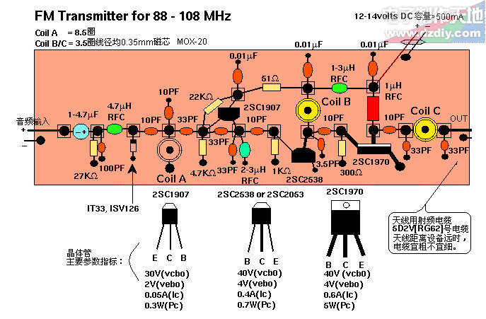 1W power FM radio transmitter