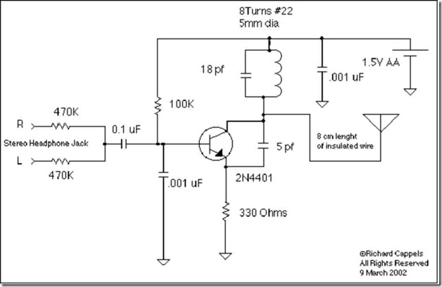 1.5V powered wireless audio repeater