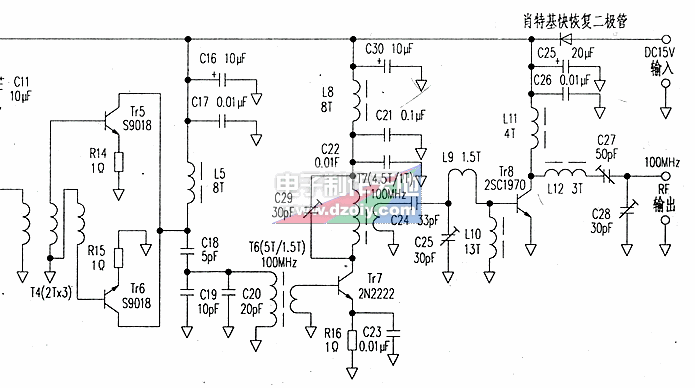 2SC1970制作FM发射机电路图2SC1970 FM transmitter