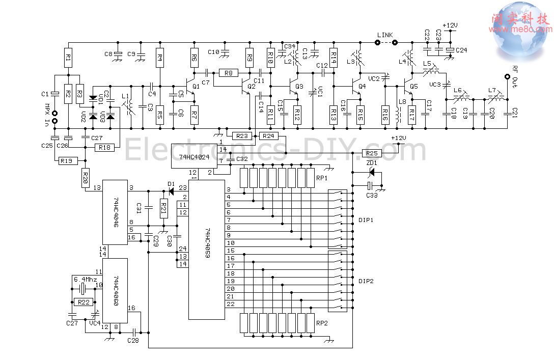 1 Watt PLL FM Broadcast Transmitter