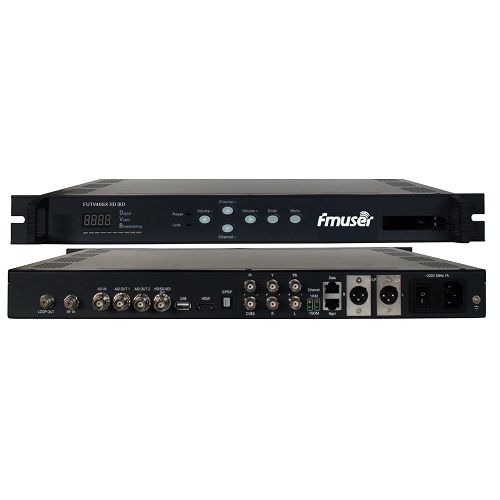 FMUSER FUTV406X HD IRD(1 DVB-S/S2/T/C,ISDB-T RF Input,1 ASI IP In,2 ASI 1 IP Output,HDMI SDI CVBS XLR Out)with MUX BISS