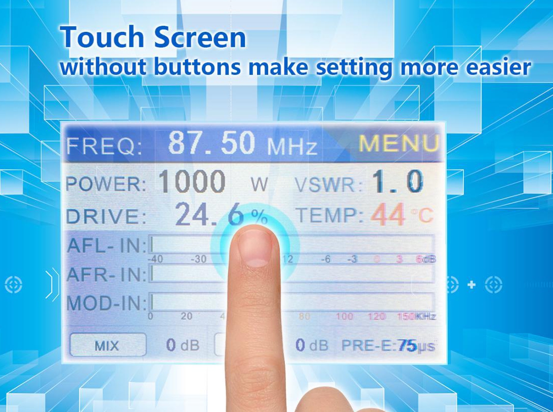 touch screen għal trasmettitur fm 2kw